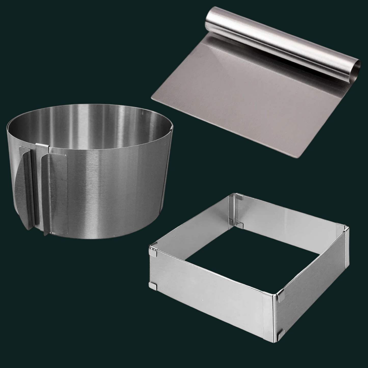 3'lü Set 2 Adet Pasta Kalıbı ve Hamur Kesici